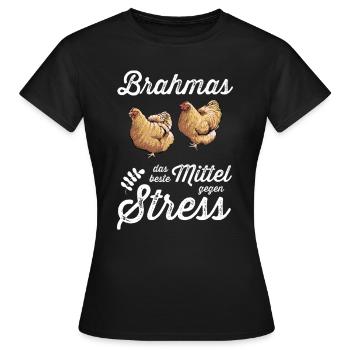 Brahma Hühner I Chicken Geflügel Motiv für - Frauen T-Shirt - Schwarz - Vorne - AI Model Female 172 dark (172cm)