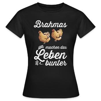 Brahma Hühner I Chicken Geflügel Motiv für - Frauen T-Shirt - Schwarz - Vorne - AI Model Female 172 dark (172cm)