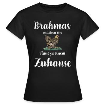 Brahma Hühner I Chicken Geflügel Motiv für - Frauen T-Shirt - Schwarz - Vorne - AI Model Female 172 dark (172cm)
