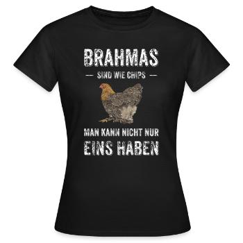 Brahma Hühner I Chicken Geflügel Motiv für - Frauen T-Shirt - Schwarz - Vorne - AI Model Female 172 dark (172cm)