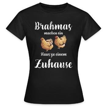 Brahma Hühner I Chicken Geflügel Motiv für - Frauen T-Shirt - Schwarz - Vorne - AI Model Female 172 dark (172cm)