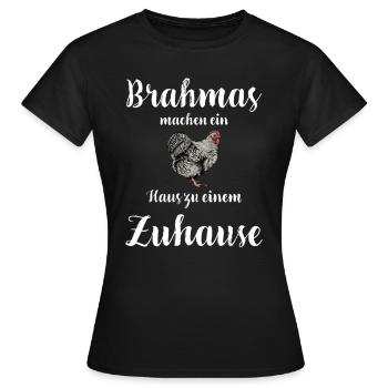 Brahma Hühner I Chicken Geflügel Motiv für - Frauen T-Shirt - Schwarz - Vorne - AI Model Female 172 dark (172cm)