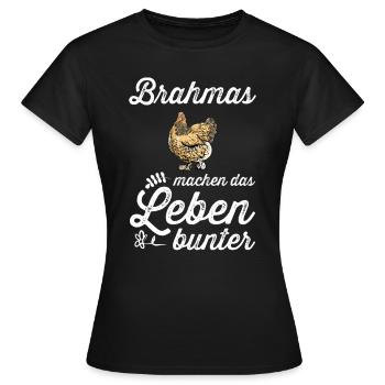 Brahma Hühner I Chicken Geflügel Motiv für - Frauen T-Shirt - Schwarz - Vorne - AI Model Female 172 dark (172cm)
