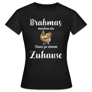Brahma Hühner I Chicken Geflügel Motiv für - Frauen T-Shirt - Schwarz - Vorne - AI Model Female 172 dark (172cm)