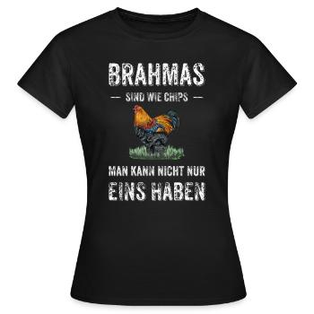 Brahma Hühner I Chicken Geflügel Motiv für - Frauen T-Shirt - Schwarz - Vorne - AI Model Female 172 dark (172cm)