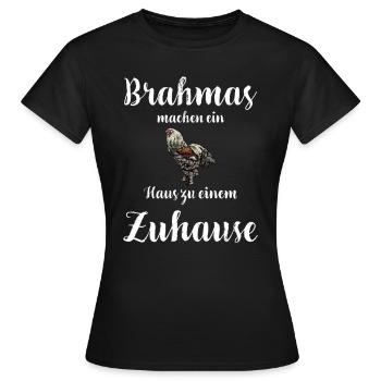 Brahma Hühner I Chicken Geflügel Motiv für - Frauen T-Shirt - Schwarz - Vorne - AI Model Female 172 dark (172cm)