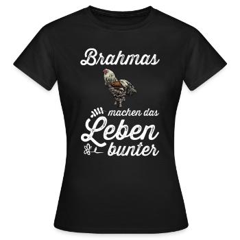 Brahma Hühner I Chicken Geflügel Motiv für - Frauen T-Shirt - Schwarz - Vorne - AI Model Female 172 dark (172cm)