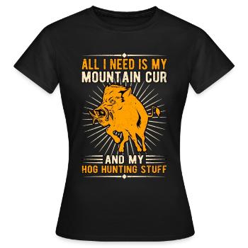 Sanglier Chasse au sanglier Chasseurs de sangliers - T-shirt Femme - noir - Devant - AI Model Female 172 dark (172cm)