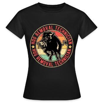 Sanglier Chasse au sanglier Chasseurs de sangliers - T-shirt Femme - noir - Devant - AI Model Female 172 dark (172cm)