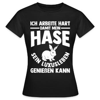 Nagetier Kaninchen Hase - Frauen T-Shirt - Schwarz - Vorne - AI Model Female 172 dark (172cm)