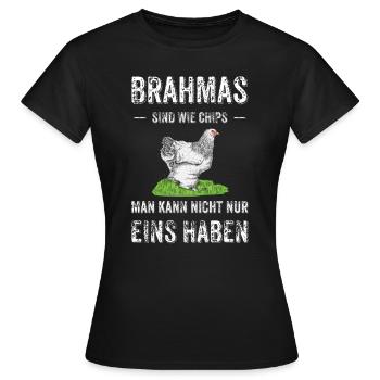 Brahma Hühner I Chicken Geflügel Motiv für - Frauen T-Shirt - Schwarz - Vorne - AI Model Female 172 dark (172cm)