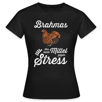 Brahma Hühner I Chicken Geflügel Motiv für - Frauen T-Shirt - Schwarz - Vorne - AI Model Female 172 dark (172cm)