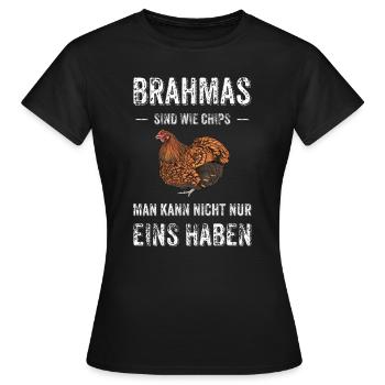 Brahma Hühner I Chicken Geflügel Motiv für - Frauen T-Shirt - Schwarz - Vorne - AI Model Female 172 dark (172cm)