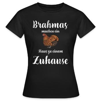 Brahma Hühner I Chicken Geflügel Motiv für - Frauen T-Shirt - Schwarz - Vorne - AI Model Female 172 dark (172cm)