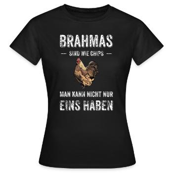Brahma Hühner I Chicken Geflügel Motiv für - Frauen T-Shirt - Schwarz - Vorne - AI Model Female 172 dark (172cm)