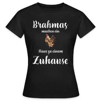 Brahma Hühner I Chicken Geflügel Motiv für - Frauen T-Shirt - Schwarz - Vorne - AI Model Female 172 dark (172cm)