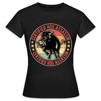 Sanglier chasseur de sanglier chasseur de sanglier - T-shirt Femme - noir - Devant - AI Model Female 172 dark (172cm)