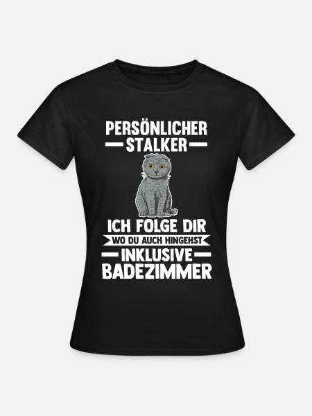 Scottish Fold Katze - Frauen T-Shirt - Schwarz