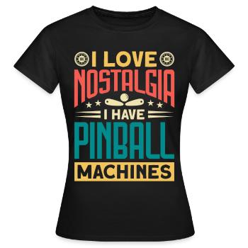 Flipper Retro Pinball Flipperautomat Bumper - Women's T-Shirt - black - Front - AI Model Female 172 dark (172cm)