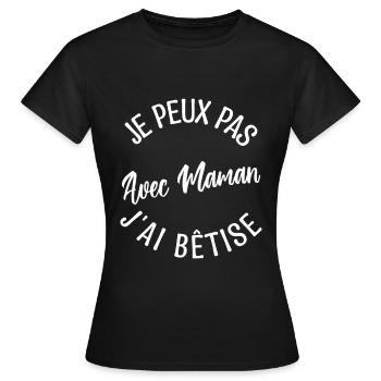 Cadeau maman, cadeau mère. cadeau maman de l'année - T-shirt Femme - noir - Devant - AI Model Female 172 dark (172cm)