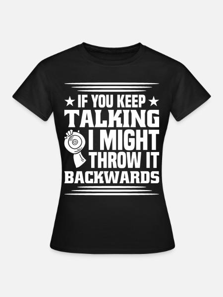 Diskuswurf Diskuswerfer Leichtathletik Diskus - Frauen T-Shirt - Schwarz