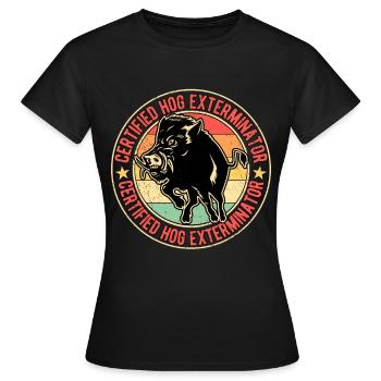 Sanglier chasseur de sanglier chasseur de sanglier - T-shirt Femme - noir - Devant - AI Model Female 172 dark (172cm)