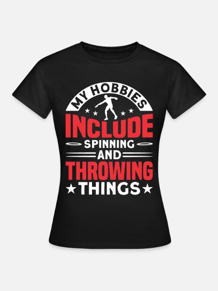 Diskuswurf Diskuswerfer Leichtathletik Diskus - Frauen T-Shirt - Schwarz