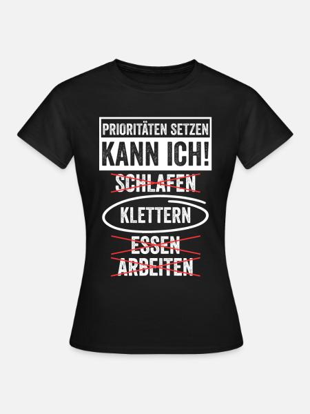 Bergsteigen Bouldern Klettern Kletterer - Frauen T-Shirt - Schwarz