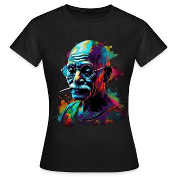 Lauréat du prix Nobel de la paix Mahatma Gandhi Gift - T-shirt Femme - noir - Devant - AI Model Female 172 dark (172cm)
