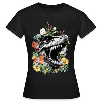 T Rex - Frauen T-Shirt - Schwarz - Vorne - AI Model Female 172 dark (172cm)