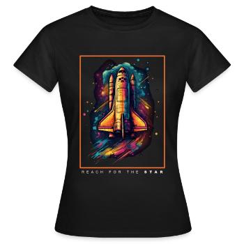 Space Shuttle Spaceship Space Gift - Women's T-Shirt - black - Front - AI Model Female 172 dark (172cm)