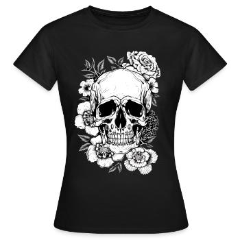 Cadeau d’art floral floral esthétique - T-shirt Femme - noir - Devant - AI Model Female 172 dark (172cm)