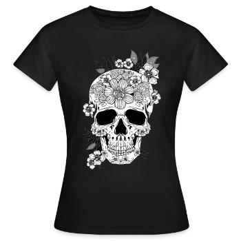 Cadeau d’art floral floral esthétique - T-shirt Femme - noir - Devant - AI Model Female 172 dark (172cm)