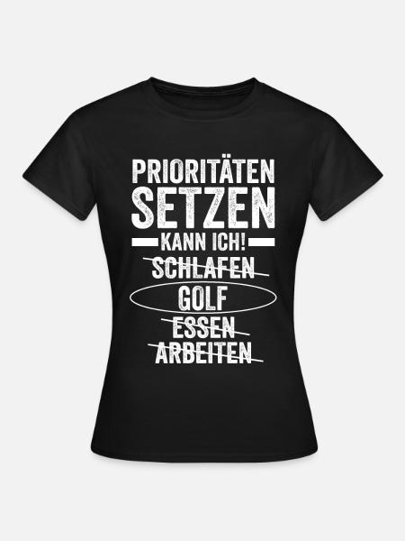 Golfspieler Golfer Golf - Frauen T-Shirt - Schwarz
