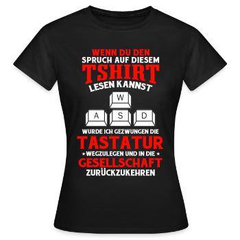 Zocken - Frauen T-Shirt - Schwarz - Vorne - AI Model Female 172 dark (172cm)