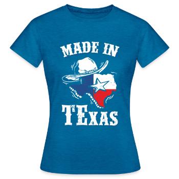 Texas - T-shirt Femme - bleu saphir antique chiné - Devant - AI Model Female 172 dark (172cm)