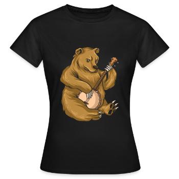 Chemises Banjo Pour Hommes Bluegrass Appalachia Folk - T-shirt Femme - noir - Devant - AI Model Female 172 dark (172cm)