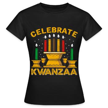 Celebrate Kwanzaa - Women's T-Shirt - black - Front - AI Model Female 172 dark (172cm)