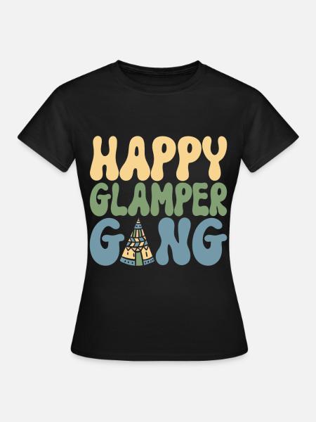 Glamping Glamper - Frauen T-Shirt - Schwarz