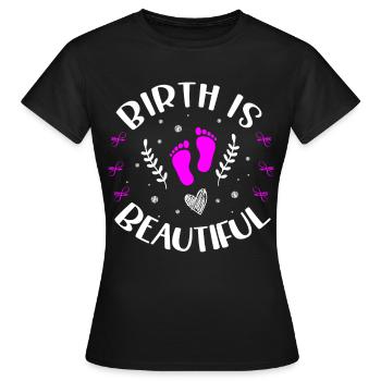 Doula Hebamme Geburt Geburt Schwangerschaft - Frauen T-Shirt - Schwarz - Vorne - AI Model Female 172 dark (172cm)