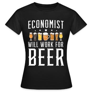 Économiste Profession Économie Professeur d’économie - T-shirt Femme - noir - Devant - AI Model Female 172 dark (172cm)