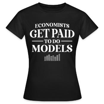 Economist Profession Profession Economics Teacher Economics - Women's T-Shirt - black - Front - AI Model Female 172 dark (172cm)