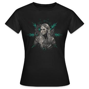 Shield Maiden | Vikings | Nordic - Women's T-Shirt - black - Front - AI Model Female 172 dark (172cm)