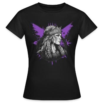 Shield Maiden | Vikings | Nordic - Women's T-Shirt - black - Front - AI Model Female 172 dark (172cm)