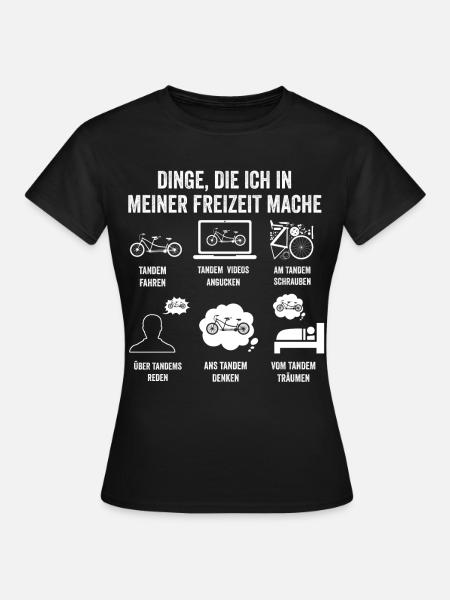 Fahrrad Radfahrer Tandem - Frauen T-Shirt - Schwarz