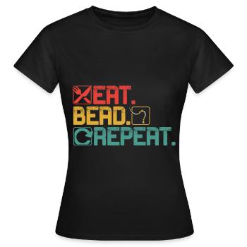 Répétition de perles - T-shirt Femme - noir - Devant - AI Model Female 172 dark (172cm)