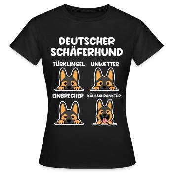 Hund Schäferhund - Frauen T-Shirt - Schwarz - Vorne - AI Model Female 172 dark (172cm)
