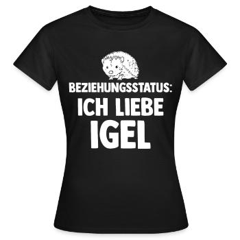 Tiermotiv Beziehungsstatus Igel - Frauen T-Shirt - Schwarz - Vorne - AI Model Female 172 dark (172cm)