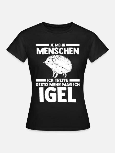Tiermotiv Igel - Frauen T-Shirt - Schwarz