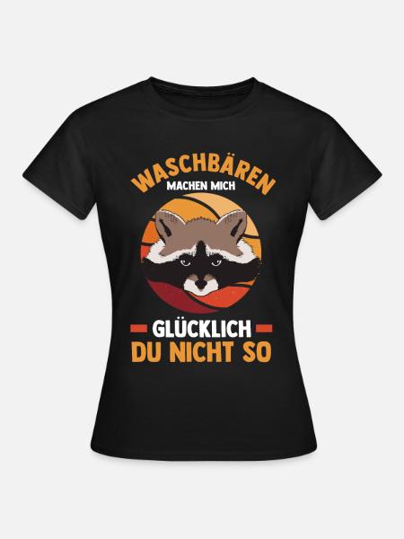 Tiermotiv Waschbär - Frauen T-Shirt - Schwarz